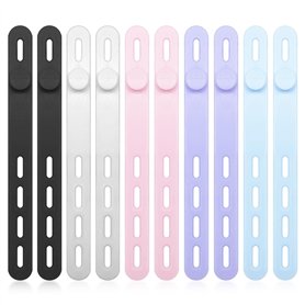 Lot de 10 Serre-Câbles en Silicone Réutilisables - Organiseurs de Fils et Câbles Polyvalents pour Casque