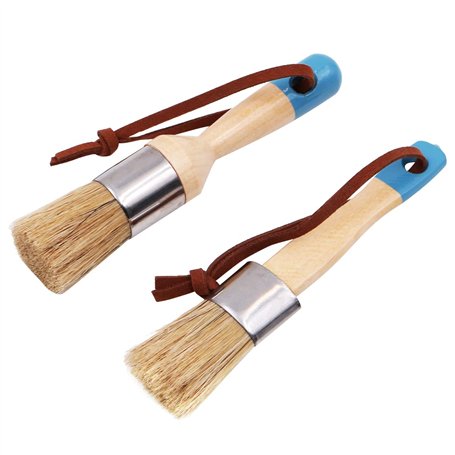 ANCLLO Lot de 2 pinceaux de peinture à la craie et à la cire pour meubles
