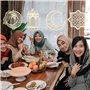 ANCLLO 2 ensembles 6 pièces pendentif en bois ornement Ramadan Kareem décoration lune étoile vent lumière forme pendentif orneme