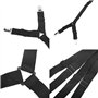 Tiardey 4Pcs Noir Lastique Drap de Lit Bretelles Triangle Drap de Lit Sangles Attaches Ensemble avec Pinces de Pinces Robustes p
