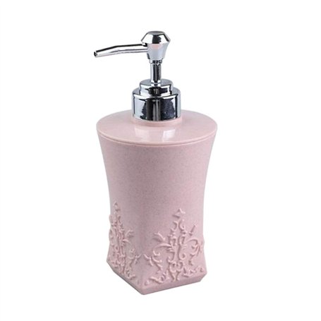 Distributeurs de Savon Moussant Rechargeable Pompe à Savon pour Voyag Style Européen 400ml - Fond carré rose