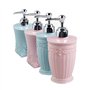 Distributeurs de Savon Moussant Rechargeable Pompe à Savon pour Voyag Style Européen 400ml - Fond carré rose