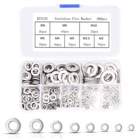 CYH 360 Pièces Rondelles Plates en Acier Inoxydable Assortiment Kit