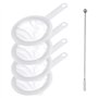 MytaYt 4 Pièces Filtre Alimentaire 80/100/200/400 Mesh Tamis de Cuisine Passoire à Mailles Fines Filtre à Mailles Fines avec Poi