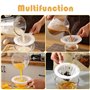 MytaYt 4 Pièces Filtre Alimentaire 80/100/200/400 Mesh Tamis de Cuisine Passoire à Mailles Fines Filtre à Mailles Fines avec Poi