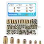 130pcs écrou inserts amers, écrou assorti, écrou m4 m5 m6 m8 m10, manchon amer, douille hexagone mûre pour inserts torréfiés