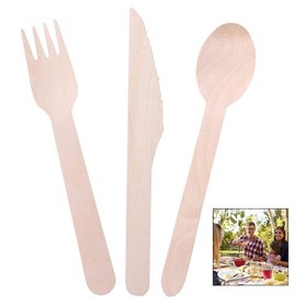 iPobie 100 Pièce Couverts en Bois Jetables