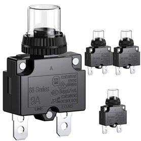 CLDIY Disjoncteur 9 A avec protection thermique contre les surcharges 88 Series Manual Push Button Reset avec bornes à connexion