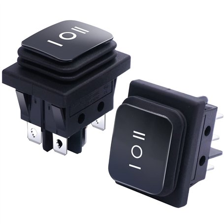 Taiss 2 pièces Interrupteur à Bascule 3 positions Étanche ON/Off/ON DPST 6 broches Commutateur à bascule 16A 250V 20A 125V AC po
