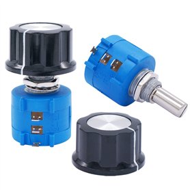 Taiss 2 pièces 3590S Potentiomètre 10k ohm Potentiomètre de précision Potentiomètre Rotatif 3 bornes Potentiomètre bobiné multi-