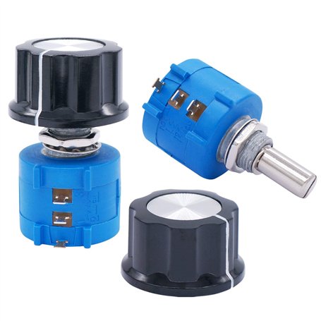 Taiss 2 pièces 3590S Potentiomètre 10k ohm Potentiomètre de précision Potentiomètre Rotatif 3 bornes Potentiomètre bobiné multi-