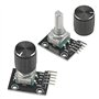 WMYCONGCONG Lot de 5 modules d'encodeur rotatifs KY-040 avec capuchon à bouton + 120 fils de démarrage multicolores pour platine