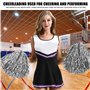 Lot de 12 pompons de pom-pom girl avec poignées pom girl métallisée, belle pom-pom girl à la main, rubans de fleurs pour compéti