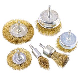 Swpeet Lot de 6 brosses métalliques avec revêtement en laiton avec tige de 6