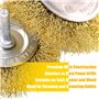 Swpeet Lot de 6 brosses métalliques avec revêtement en laiton avec tige de 6,35 cm, 6 tailles pour perceuse à fil revêtu Idéal p