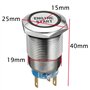 Mintice 19mm Bleu LED 12V Interrupteur à Bascule Bouton Poussoir Voiture Métal Interrupteur Momentané Lumière Intérieure Engine 