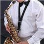 Sangle rembourrée pour saxophone Sax Strap avec crochet en métal, Sangle de Portage Noir