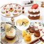 MengH-SHOP Planches à Gâteaux à la Mousse Supports à Gâteau Rond en Carton Doré Jetable Plateau de Desserts Assiettes en Papier 