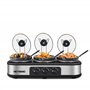 Triple mijoteuse, 3 x 1,5 litres serveurs de buffet et chaufferettes, 3 casseroles pour buffet, mijoteuse à température réglable