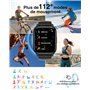 LLKBOHA Montre Connectée Homme Femme avec Appel Bluetooth, 1.85" Smartwatch Moniteur de Sommeil Cardiofréquencemètre, Charge Rap