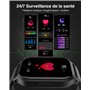 LLKBOHA Montre Connectée Homme Femme avec Appel Bluetooth, 1.85" Smartwatch Moniteur de Sommeil Cardiofréquencemètre, Charge Rap
