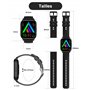 LLKBOHA Montre Connectée Homme Femme avec Appel Bluetooth, 1.85" Smartwatch Moniteur de Sommeil Cardiofréquencemètre, Charge Rap