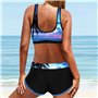 SANFASHION Été Maillots de Bain Femme Classique Vintage Point d'onde Rétro Bikinis 2 Pièces Amincissante Plage (L, Noir uni)