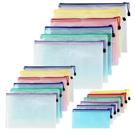 18 pièces Pochette Plastique Zippée A4+A5+A6