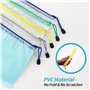 18 pièces Pochette Plastique Zippée A4+A5+A6,Pochette Document Zippée,Pvc Transparentes Document Dossier, Pochette Zippée adapté