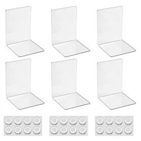 Lot de 6 Serre-Livres en Acrylique Transparent