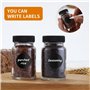 BUCOMTU 10 Mini Bouteilles Verre 60ml, Flacon Verre réutilisable avec étiquettes et stylo pour le tri des boissons, pots à condi