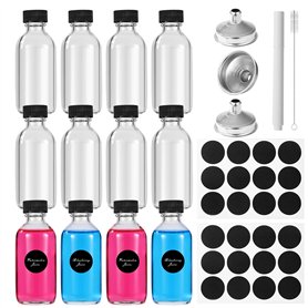 12 Mini Bouteille Verre，Bouteilles Miniatures Réutilisables 60ml