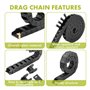 MLMLH Chaîne de Traînage de Câble en Nylon, Chaîne Porte Câbles, 1m 15 mm X 30 mm Noir Accessoires de Machine de Gravure de Câbl