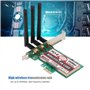 ASHATA Carte Wi-FI Double Bande 450 Mbps, Adaptateur PCI Express sans Fil Carte réseau Wi-FI pour Ordinateurs de Bureau pour XP 