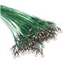 50 Pièces Bas de Ligne de Pêche, Leaders de Pêche Rotation Flexible, Leaders en Acier Pêche Ligne, avec émerillons et Boutons-Pr