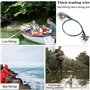 50 Pièces Bas de Ligne de Pêche, Leaders de Pêche Rotation Flexible, Leaders en Acier Pêche Ligne, avec émerillons et Boutons-Pr