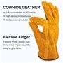 JOOTUEPO Gants De Travail en Cuir pour Hommes ou Femmes, Gants de Travail en Cuir de Vache Durables Résistant aux épines pour Ja