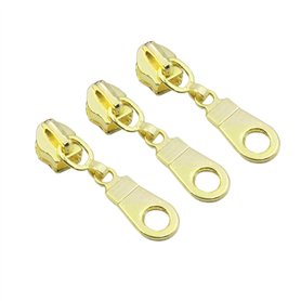 ByaHoGa 50 Pièces Curseurs pour #5 Nylon Fermeture éclair au mètre 30 mm (Doré)