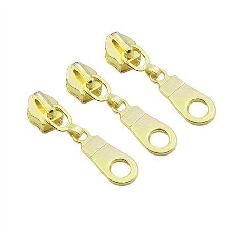 ByaHoGa 50 Pièces Curseurs pour #5 Nylon Fermeture éclair au mètre 30 mm (Doré)