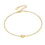 Silvora Bracelet Maille de Cheville Or Jaune Chaine Femme Argent 925 Pied Pendentif Coeur Graver Bracelet Maille de Cheville Fil