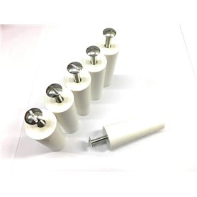 Jkhandel Lot de 3 paires de tampons/butées de suspension pour volet roulant 60 mm Avec vis et écrous Blanc