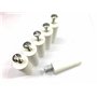 Jkhandel Lot de 3 paires de tampons/butées de suspension pour volet roulant 60 mm Avec vis et écrous Blanc