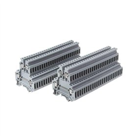 BIlinli 50 Pcs UKK3 Rail DIN Double Niveau Bornier Terminal 500V 25A 28-12AWG Gris pour La Maison Électroménager Circuits Électr