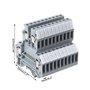 BIlinli 50 Pcs UKK3 Rail DIN Double Niveau Bornier Terminal 500V 25A 28-12AWG Gris pour La Maison Électroménager Circuits Électr