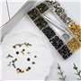 Lixiluxia 180 Paires de Rivets pour Cuir À Frapper, 3 Tailles Rivets Couture, Rivets À Bout Ouvert, Brass Rivets Croc Boucle Bou