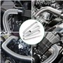 Dorglix Tuyau d'échappement en Acier Inoxydable, Pot Echappement Voiture Portable Flexible, avec 2 Colliers de Serrage, pour Cha