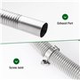 Dorglix Tuyau d'échappement en Acier Inoxydable, Pot Echappement Voiture Portable Flexible, avec 2 Colliers de Serrage, pour Cha