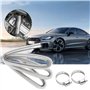 Dorglix Tuyau d'échappement en Acier Inoxydable, Pot Echappement Voiture Portable Flexible, avec 2 Colliers de Serrage, pour Cha