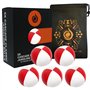 Pro Cascade Lot de 5 balles de jonglage classiques avec sac Rouge/blanc 115 g