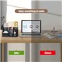 MumdoYAL Organisateur de bureau en maille métallique avec tiroir et porte-stylos pour stylos, notes adhésives, agrafeuses, tromb